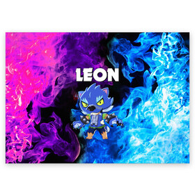 Поздравительная открытка с принтом BRAWL STARS LEON  в городе Новоалтайск, 100% бумага | плотность бумаги 280 г/м2, матовая, на обратной стороне линовка и место для марки
 | Тематика изображения на принте: brawl stars | crow | leon | leon shark | leon werewolf | sally leon | shark | stars | werewolf | акула | берли | ворон | леон | леон акула | оборотень | оборотень леон | спайк | эль примо