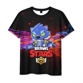 Мужская футболка 3D с принтом BRAWL STARS LEON в городе Новоалтайск, 100% полиэфир | прямой крой, круглый вырез горловины, длина до линии бедер | Тематика изображения на принте: brawl stars | crow | leon | leon shark | leon werewolf | sally leon | shark | stars | werewolf | акула | берли | ворон | леон | леон акула | оборотень | оборотень леон | спайк | эль примо