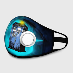Маска из неопрена с принтом Doctor Who в городе Новоалтайск, неопрен 100% | Форма огибающая нос. Резинки для ушей с дополнительной резинкой на затылке. Клапан для выдоха для активного дыхания при занятиях спортом. Эластичный материал маски и окантовки для лучшего растяжения и прилегания маски.  | doctor | who | доктор | доктор кто | кто