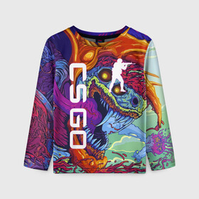 Детский лонгслив 3D с принтом CS GO HYPERBEAST | КС ГО ХАЙПЕРБИСТ в городе Новоалтайск, 100% полиэстер | длинные рукава, круглый вырез горловины, полуприлегающий силуэт
 | astralis | awp | counter strike | cs go | cs go global offensive | cs:go | faze clan | hyper beast | team liquid | астралис | кс го | тим ликвид | фейз клан | хайпер бист