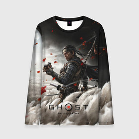 Мужской лонгслив 3D с принтом Ghost of Tsushima в городе Новоалтайск, 100% полиэстер | длинные рукава, круглый вырез горловины, полуприлегающий силуэт | action | adventure | game | ghost | japan | samurai | tsushima | игра | призрак | приключение | самурай | тень | цусима | экшн | япония