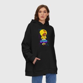 Худи SuperOversize хлопок с принтом Brawl Stars SALLY LEON в городе Новоалтайск, 70% хлопок, 30% полиэстер, мягкий начес внутри | карман-кенгуру, эластичная резинка на манжетах и по нижней кромке, двухслойный капюшон
 | brawl | brawl stars | crow | leon | sally | shark | stars | акула | бравл | бравл старс | браво старс | игра | компьютерная | кров | леон | леон акула | онлайн | старс | шарк