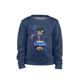 Детский свитшот хлопок с принтом Brawl Stars CROW в городе Новоалтайск, 100% хлопок | круглый вырез горловины, эластичные манжеты, пояс и воротник | brawl | brawl stars | crow | leon | sally | shark | stars | акула | бравл | бравл старс | браво старс | игра | компьютерная | кров | леон | леон акула | онлайн | старс | шарк