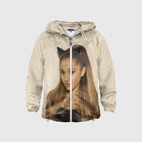 Детская ветровка 3D с принтом Ariana Grande (Ариана Гранде) в городе Новоалтайск, 100% полиэстер | подол и капюшон оформлены резинкой с фиксаторами, по бокам два кармана без застежек, один потайной карман на груди | ariana grande | актриса | американская певица | ариана | ариана гранде | гранде | девушка | музыка | певица | песни | продюсер