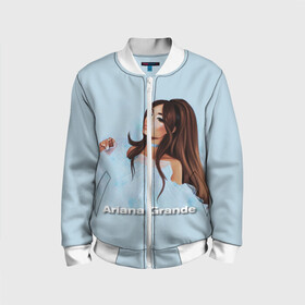 Детский бомбер 3D с принтом Ariana Grande (Ариана Гранде) в городе Новоалтайск, 100% полиэстер | застегивается на молнию, по бокам два кармана без застежек, мягкие манжеты, по низу бомбера и на воротнике — эластичная резинка | ariana grande | актриса | американская певица | ариана | ариана гранде | гранде | девушка | музыка | певица | песни | продюсер