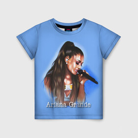 Детская футболка 3D с принтом Ariana Grande (Ариана Гранде) в городе Новоалтайск, 100% гипоаллергенный полиэфир | прямой крой, круглый вырез горловины, длина до линии бедер, чуть спущенное плечо, ткань немного тянется | ariana grande | актриса | американская певица | ариана | ариана гранде | гранде | девушка | музыка | певица | песни | продюсер
