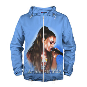 Мужская ветровка 3D с принтом Ariana Grande (Ариана Гранде) в городе Новоалтайск, 100% полиэстер | подол и капюшон оформлены резинкой с фиксаторами, два кармана без застежек по бокам, один потайной карман на груди | ariana grande | актриса | американская певица | ариана | ариана гранде | гранде | девушка | музыка | певица | песни | продюсер