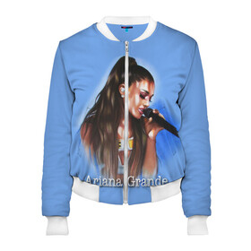 Женский бомбер 3D с принтом Ariana Grande (Ариана Гранде) в городе Новоалтайск, 100% полиэстер | застегивается на молнию, по бокам два кармана без застежек, мягкие манжеты, по низу бомбера и на воротнике — эластичная резинка | ariana grande | актриса | американская певица | ариана | ариана гранде | гранде | девушка | музыка | певица | песни | продюсер