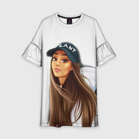 Детское платье 3D с принтом Ariana Grande (Ариана Гранде) в городе Новоалтайск, 100% полиэстер | прямой силуэт, чуть расширенный к низу. Круглая горловина, на рукавах — воланы | ariana grande | актриса | американская певица | ариана | ариана гранде | гранде | девушка | музыка | певица | песни | продюсер