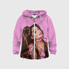 Детская ветровка 3D с принтом Ariana Grande (Ариана Гранде) в городе Новоалтайск, 100% полиэстер | подол и капюшон оформлены резинкой с фиксаторами, по бокам два кармана без застежек, один потайной карман на груди | ariana grande | актриса | американская певица | ариана | ариана гранде | гранде | девушка | музыка | певица | песни | продюсер