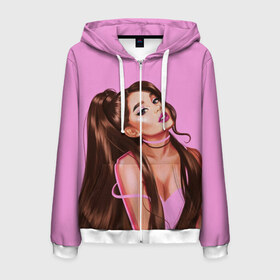 Мужская толстовка 3D на молнии с принтом Ariana Grande (Ариана Гранде) в городе Новоалтайск, 100% полиэстер | длина до линии бедра, манжеты и пояс оформлены мягкой тканевой резинкой, двухслойный капюшон со шнурком для регулировки, спереди молния, по бокам два кармана | ariana grande | актриса | американская певица | ариана | ариана гранде | гранде | девушка | музыка | певица | песни | продюсер
