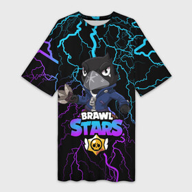 Платье-футболка 3D с принтом Brawl Stars CROW в городе Новоалтайск,  |  | brawl | brawl stars | crow | leon | sally | shark | stars | акула | бравл | бравл старс | браво старс | игра | компьютерная | кров | леон | леон акула | онлайн | старс | шарк