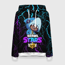 Женская толстовка 3D с принтом Brawl Stars LEON SHARK в городе Новоалтайск, 100% полиэстер  | двухслойный капюшон со шнурком для регулировки, мягкие манжеты на рукавах и по низу толстовки, спереди карман-кенгуру с мягким внутренним слоем. | brawl | brawl stars | crow | leon | sally | shark | stars | акула | бравл | бравл старс | браво старс | игра | компьютерная | кров | леон | леон акула | онлайн | старс | шарк
