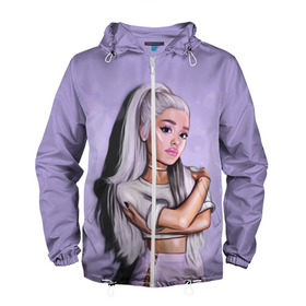 Мужская ветровка 3D с принтом Ariana Grande (Ариана Гранде) в городе Новоалтайск, 100% полиэстер | подол и капюшон оформлены резинкой с фиксаторами, два кармана без застежек по бокам, один потайной карман на груди | ariana grande | актриса | американская певица | ариана | ариана гранде | гранде | девушка | музыка | певица | песни | продюсер