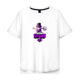 Мужская футболка хлопок Oversize с принтом BRAWL STARS:МОРТИС в городе Новоалтайск, 100% хлопок | свободный крой, круглый ворот, “спинка” длиннее передней части | bibi | brawl stars | brock | bull | crow | dinomike | el primo | leon | mobile game | nita | poko | ricochet | stars | tara | бравл старс | ворон | леон | мобильные игры