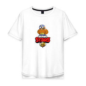 Мужская футболка хлопок Oversize с принтом BRAWL STARS:ЭЛЬ ПРИМО в городе Новоалтайск, 100% хлопок | свободный крой, круглый ворот, “спинка” длиннее передней части | bibi | brawl stars | brock | bull | crow | dinomike | el primo | leon | mobile game | nita | poko | ricochet | stars | tara | бравл старс | ворон | леон | мобильные игры