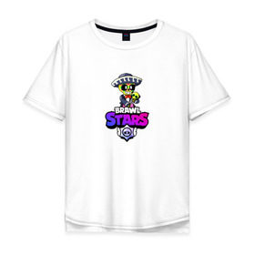 Мужская футболка хлопок Oversize с принтом BRAWL STARS:ПОКО в городе Новоалтайск, 100% хлопок | свободный крой, круглый ворот, “спинка” длиннее передней части | bibi | brawl stars | brock | bull | crow | dinomike | el primo | leon | mobile game | nita | poko | ricochet | stars | tara | бравл старс | ворон | леон | мобильные игры