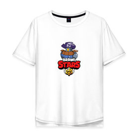 Мужская футболка хлопок Oversize с принтом BRAWL STARS:ДЭРРИЛ в городе Новоалтайск, 100% хлопок | свободный крой, круглый ворот, “спинка” длиннее передней части | bibi | brawl stars | brock | bull | crow | dinomike | el primo | leon | mobile game | nita | poko | ricochet | stars | tara | бравл старс | ворон | леон | мобильные игры