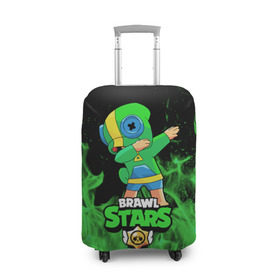 Чехол для чемодана 3D с принтом Brawl Stars Leon, Dab в городе Новоалтайск, 86% полиэфир, 14% спандекс | двустороннее нанесение принта, прорези для ручек и колес | brawl | computer | dab | dance | game | gesture | hero | leon | main | moba | stars | герой | главный | даб | драки | жест | звезды | игра | компьютерная | лев | моба | танец