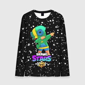 Мужской лонгслив 3D с принтом Brawl Stars Leon, Dab  в городе Новоалтайск, 100% полиэстер | длинные рукава, круглый вырез горловины, полуприлегающий силуэт | brawl | computer | dab | dance | game | gesture | hero | leon | main | moba | stars | герой | главный | даб | драки | жест | звезды | игра | компьютерная | лев | моба | танец