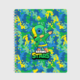 Тетрадь с принтом Brawl Stars Leon Dab в городе Новоалтайск, 100% бумага | 48 листов, плотность листов — 60 г/м2, плотность картонной обложки — 250 г/м2. Листы скреплены сбоку удобной пружинной спиралью. Уголки страниц и обложки скругленные. Цвет линий — светло-серый
 | brawl | computer | dab | dance | game | gesture | hero | leon | main | moba | stars | герой | главный | даб | драки | жест | звезды | игра | компьютерная | лев | моба | танец