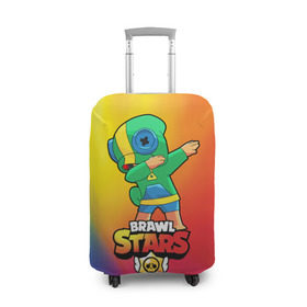Чехол для чемодана 3D с принтом Brawl Stars Leon, Dab в городе Новоалтайск, 86% полиэфир, 14% спандекс | двустороннее нанесение принта, прорези для ручек и колес | brawl | computer | dab | dance | game | gesture | hero | leon | main | moba | stars | герой | главный | даб | драки | жест | звезды | игра | компьютерная | лев | моба | танец
