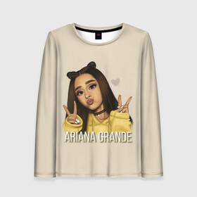 Женский лонгслив 3D с принтом Ariana Grande (Ариана Гранде) в городе Новоалтайск, 100% полиэстер | длинные рукава, круглый вырез горловины, полуприлегающий силуэт | ariana grande | актриса | американская певица | ариана | ариана гранде | гранде | девушка | музыка | певица | песни | продюсер