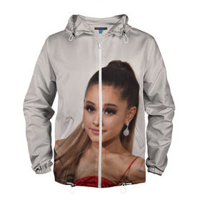 Мужская ветровка 3D с принтом Ariana Grande (Ариана Гранде) в городе Новоалтайск, 100% полиэстер | подол и капюшон оформлены резинкой с фиксаторами, два кармана без застежек по бокам, один потайной карман на груди | ariana grande | актриса | американская певица | ариана | ариана гранде | гранде | девушка | музыка | певица | песни | продюсер