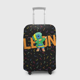 Чехол для чемодана 3D с принтом Brawl Stars Leon, Dab в городе Новоалтайск, 86% полиэфир, 14% спандекс | двустороннее нанесение принта, прорези для ручек и колес | brawl | computer | dab | dance | game | gesture | hero | leon | main | moba | stars | герой | главный | даб | драки | жест | звезды | игра | компьютерная | лев | моба | танец