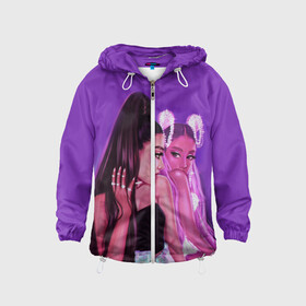 Детская ветровка 3D с принтом Ariana Grande (Ариана Гранде) в городе Новоалтайск, 100% полиэстер | подол и капюшон оформлены резинкой с фиксаторами, по бокам два кармана без застежек, один потайной карман на груди | ariana grande | актриса | американская певица | ариана | ариана гранде | гранде | девушка | музыка | певица | песни | продюсер