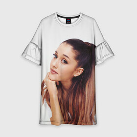 Детское платье 3D с принтом Ariana Grande (Ариана Гранде) в городе Новоалтайск, 100% полиэстер | прямой силуэт, чуть расширенный к низу. Круглая горловина, на рукавах — воланы | ariana grande | актриса | американская певица | ариана | ариана гранде | гранде | девушка | музыка | певица | песни | продюсер