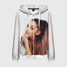 Мужская толстовка 3D на молнии с принтом Ariana Grande (Ариана Гранде) в городе Новоалтайск, 100% полиэстер | длина до линии бедра, манжеты и пояс оформлены мягкой тканевой резинкой, двухслойный капюшон со шнурком для регулировки, спереди молния, по бокам два кармана | ariana grande | актриса | американская певица | ариана | ариана гранде | гранде | девушка | музыка | певица | песни | продюсер