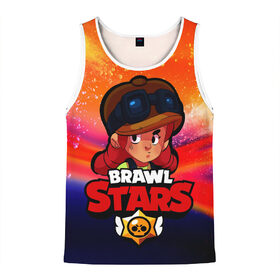 Мужская майка 3D с принтом Brawl Stars - Jessie в городе Новоалтайск, 100% полиэстер | круглая горловина, приталенный силуэт, длина до линии бедра. Пройма и горловина окантованы тонкой бейкой | brawl | jessie | stars | бравл | герой | джесси | игра | компьютерная | моба | мобильная | старс | шутер