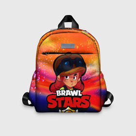 Детский рюкзак 3D с принтом Brawl Stars   Jessie в городе Новоалтайск, 100% полиэстер | лямки с регулируемой длиной, сверху петелька, чтобы рюкзак можно было повесить на вешалку. Основное отделение закрывается на молнию, как и внешний карман. Внутри дополнительный карман. По бокам два дополнительных кармашка | brawl | jessie | stars | бравл | герой | джесси | игра | компьютерная | моба | мобильная | старс | шутер