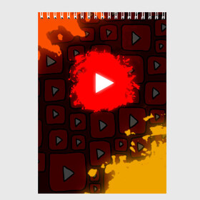 Скетчбук с принтом YouTube в городе Новоалтайск, 100% бумага
 | 48 листов, плотность листов — 100 г/м2, плотность картонной обложки — 250 г/м2. Листы скреплены сверху удобной пружинной спиралью | youtube | краска | логотип ютуба | майки с логотипом ютуба | майки с прикольными картинками | неон | неоновые майки | прикольные картинки | пятна краски | соц сети | социальные сети | ютуб