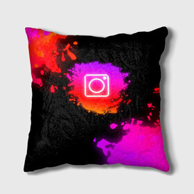 Подушка 3D с принтом Instagram в городе Новоалтайск, наволочка – 100% полиэстер, наполнитель – холлофайбер (легкий наполнитель, не вызывает аллергию). | состоит из подушки и наволочки. Наволочка на молнии, легко снимается для стирки | instagram | брызги краски | инстаграм | краска | логотиб инстаграм | майки с логотипом инстаграм | майки с прикольными картинками | неон | неоновые майки | прикольные картинки | соц сети