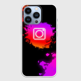 Чехол для iPhone 13 Pro с принтом Instagram в городе Новоалтайск,  |  | Тематика изображения на принте: instagram | брызги краски | инстаграм | краска | логотиб инстаграм | майки с логотипом инстаграм | майки с прикольными картинками | неон | неоновые майки | прикольные картинки | соц сети