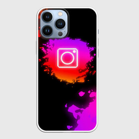 Чехол для iPhone 13 Pro Max с принтом Instagram в городе Новоалтайск,  |  | Тематика изображения на принте: instagram | брызги краски | инстаграм | краска | логотиб инстаграм | майки с логотипом инстаграм | майки с прикольными картинками | неон | неоновые майки | прикольные картинки | соц сети