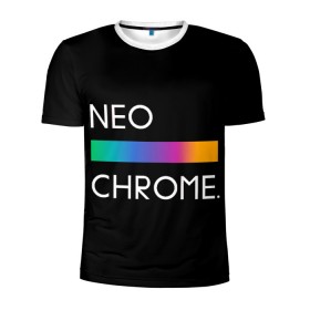 Мужская футболка 3D спортивная с принтом NEO CHROME в городе Новоалтайск, 100% полиэстер с улучшенными характеристиками | приталенный силуэт, круглая горловина, широкие плечи, сужается к линии бедра | rgb | контрастный | круг | металл | мудрость | мысль | надпись | палитра | радуга | радужный | символ | сфера | текст | фраза | цветной | яркий