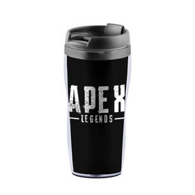 Термокружка-непроливайка с принтом Apex Legends в городе Новоалтайск, внутренняя часть — пищевой пластик, наружная часть — прозрачный пластик, между ними — полиграфическая вставка с рисунком | объем — 350 мл, герметичная крышка | apex | game | legends | titanfall | апекс | апекс легендс | игра | легендс | шутер