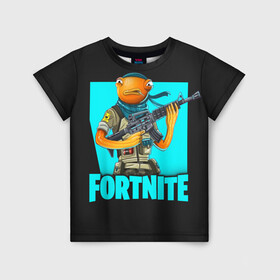 Детская футболка 3D с принтом  Fortnite  в городе Новоалтайск, 100% гипоаллергенный полиэфир | прямой крой, круглый вырез горловины, длина до линии бедер, чуть спущенное плечо, ткань немного тянется | battle | fortnite | funny | kills | royale | save | season | the | twitch | world | битва | борьба | зомби | королевская | оружие | скины | стратегия | фортнайт