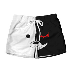 Женские шорты 3D с принтом Monokuma в городе Новоалтайск, 100% полиэстер | прямой крой, два кармана без застежек по бокам. Мягкая трикотажная резинка на поясе, внутри которой широкие завязки. Длина до середины бедра | anime | character | dangan ronpa | kawai | manga | аниме | анимэ | глаз | данганронпа | двухцветная | директор | злодей | из | изображение | кавай | крутой | лицо | манга | медведь | милый | мишка | на груди | необычный | нос