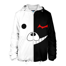 Мужская куртка 3D с принтом Monokuma в городе Новоалтайск, ткань верха — 100% полиэстер, подклад — флис | прямой крой, подол и капюшон оформлены резинкой с фиксаторами, два кармана без застежек по бокам, один большой потайной карман на груди. Карман на груди застегивается на липучку | Тематика изображения на принте: anime | character | dangan ronpa | kawai | manga | аниме | анимэ | глаз | данганронпа | двухцветная | директор | злодей | из | изображение | кавай | крутой | лицо | манга | медведь | милый | мишка | на груди | необычный | нос