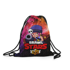 Рюкзак-мешок 3D с принтом Brawl Stars - Penny в городе Новоалтайск, 100% полиэстер | плотность ткани — 200 г/м2, размер — 35 х 45 см; лямки — толстые шнурки, застежка на шнуровке, без карманов и подкладки | brawl | penny | stars | герой | игра | компьютерная | мобильная | пенни