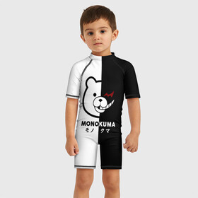 Детский купальный костюм 3D с принтом _Monokuma_ в городе Новоалтайск, Полиэстер 85%, Спандекс 15% | застежка на молнии на спине | anime | character | dangan ronpa | kawai | manga | аниме | анимэ | глаз | данганронпа | двухцветная | директор | злодей | из | изображение | кавай | крутой | лицо | манга | медведь | милый | мишка | на груди | необычный | нос