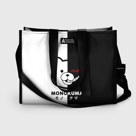 Сумка-шоппер 3D с принтом _Monokuma_ в городе Новоалтайск, 100% полиэстер | застегивается на металлическую кнопку; внутренний карман застегивается на молнию. Стенки укреплены специальным мягким материалом, чтобы защитить содержимое от несильных ударов
 | anime | character | dangan ronpa | kawai | manga | аниме | анимэ | глаз | данганронпа | двухцветная | директор | злодей | из | изображение | кавай | крутой | лицо | манга | медведь | милый | мишка | на груди | необычный | нос