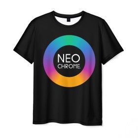 Мужская футболка 3D с принтом NEO CHROME в городе Новоалтайск, 100% полиэфир | прямой крой, круглый вырез горловины, длина до линии бедер | контрастный | металл | радуга | радужный | цветной | яркий