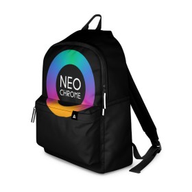 Рюкзак 3D с принтом NEO CHROME в городе Новоалтайск, 100% полиэстер | лямки с регулируемой длиной, сверху петелька, чтобы рюкзак можно было повесить на вешалку. Основное отделение закрывается на молнию, как и внешний карман. Внутри два дополнительных кармана, один из которых закрывается на молнию. По бокам два дополнительных кармашка | контрастный | металл | радуга | радужный | цветной | яркий
