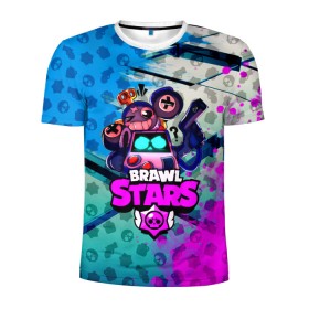 Мужская футболка 3D спортивная с принтом BRAWL STARS 8 BIT в городе Новоалтайск, 100% полиэстер с улучшенными характеристиками | приталенный силуэт, круглая горловина, широкие плечи, сужается к линии бедра | 8 bit | bibi | brawl stars | brock | bull | crow | dinomike | el primo | leon | mobile game | nita | poko | ricochet | stars | tara | бравл старс | ворон | леон | мобильные игры
