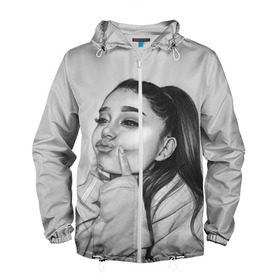 Мужская ветровка 3D с принтом Ariana Grande (Ариана Гранде) в городе Новоалтайск, 100% полиэстер | подол и капюшон оформлены резинкой с фиксаторами, два кармана без застежек по бокам, один потайной карман на груди | ariana grande | актриса | американская певица | ариана | ариана гранде | гранде | девушка | музыка | певица | песни | продюсер